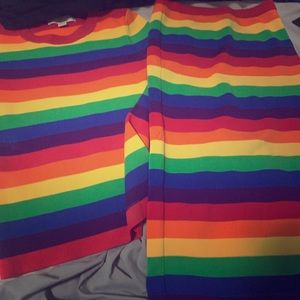 Micheal Kors Rainbow Spandex shirt and skirt